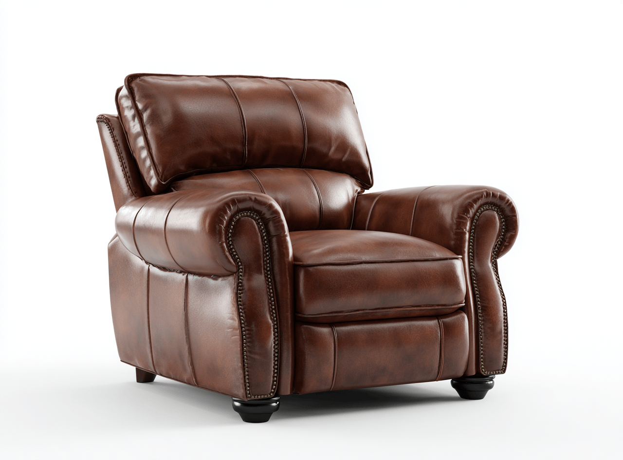 Sillón reclinable de cuero auténtico 108×98×102 cm – marrón – con función reclinación
