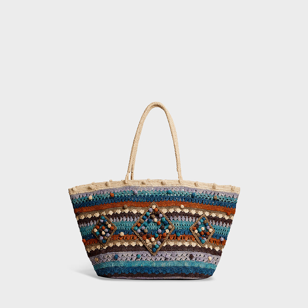 Gerard Darel - Panier en raphia - Bleu
