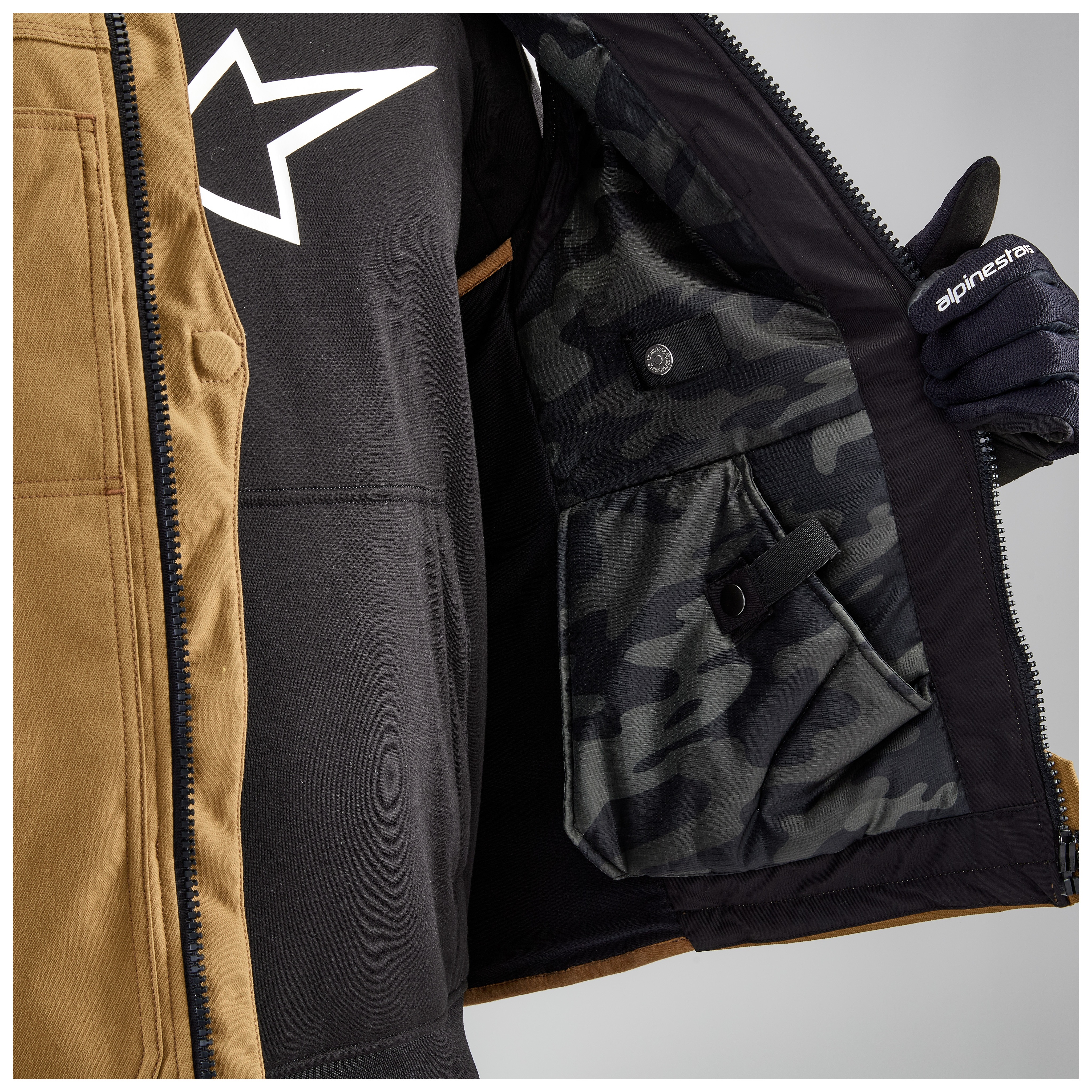 SportsBikeShop Alpinestars Tech-Air 3 Canvas Vest Airbag System Tan / XL [Open Box]