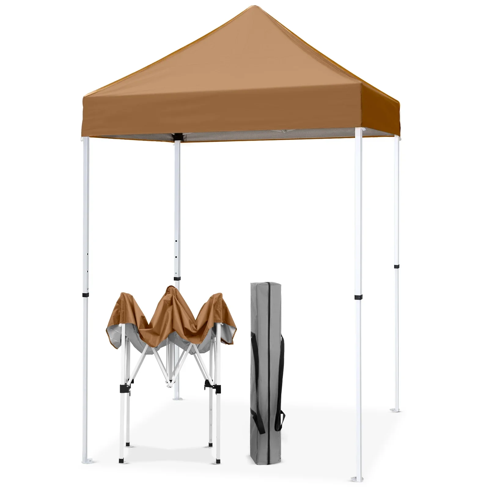 EAGLE PEAK 5x5 Pop up Canopy Tent Instant Outdoor Canopy Easy Set - up Straight Leg Folding Shelter（blue）