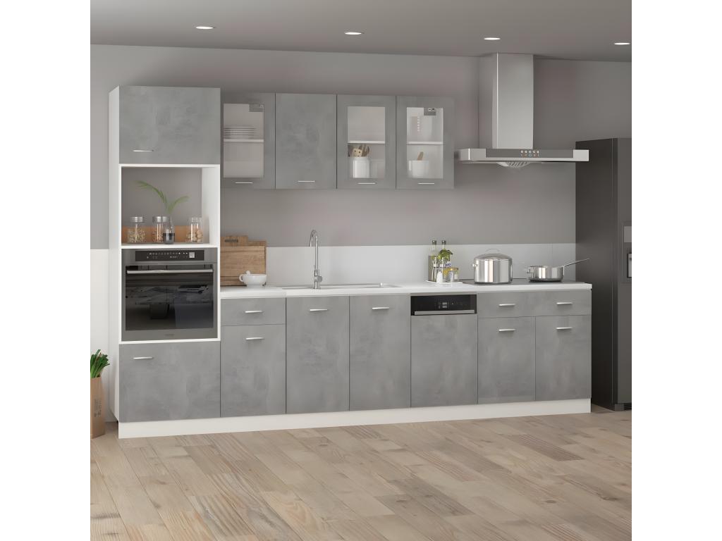 Armario bajo cajón madera ingeniería gris hormigón 80x46x81 5cm