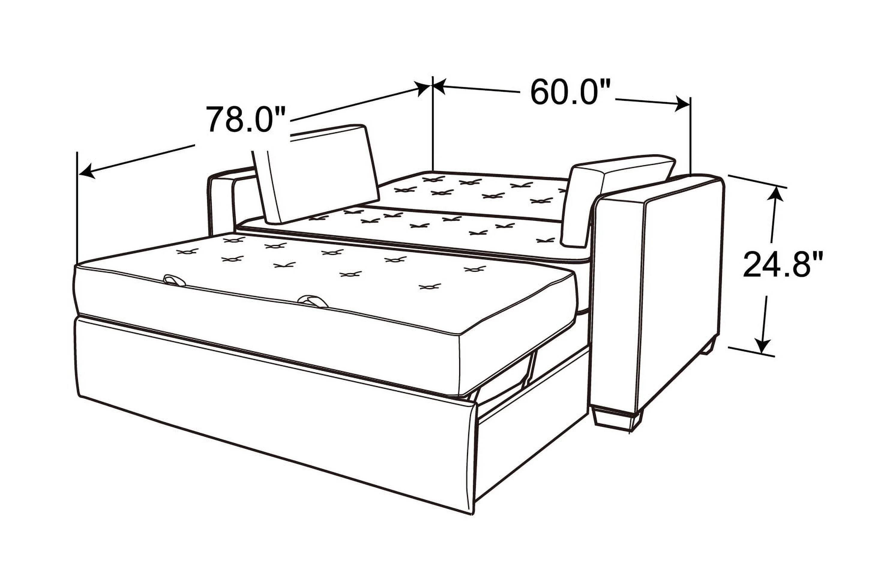 Serta Dream Convertibles Monroe Modern Polyester Convertible Queen Sofa Bed with Pillows Grey - Image 15