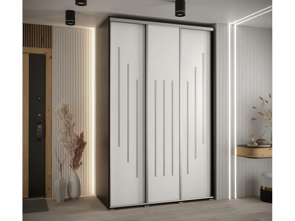 ARMARIO Habitarluz 8 DE PUERTAS CORREDERAS 235.2/160/60 3 puertas (Negro/Blanco/Plata) 08293JEZI