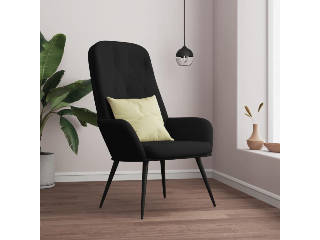 Sillón de Cozetiq de terciopelo negro