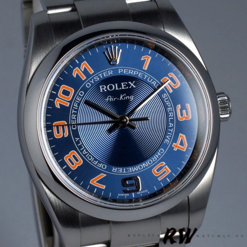 Rolex Oyster Perpetual Air-King 114200 Concentric Blue Dial 34mm Unisex Replica watch