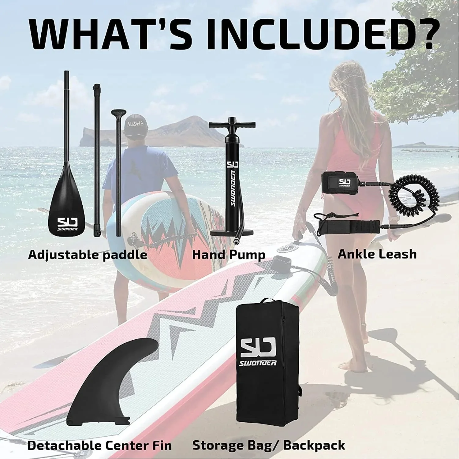 Swonder Inflatable Stand Up Paddle Board 10' x 32" x 6" - Paddle, Pump, Leash And Backpack - Image 6 Swonder Inflatable Stand Up Paddle Board 10' x 32" x 6" - Paddle, Pump, Leash And Backpack - Image 6