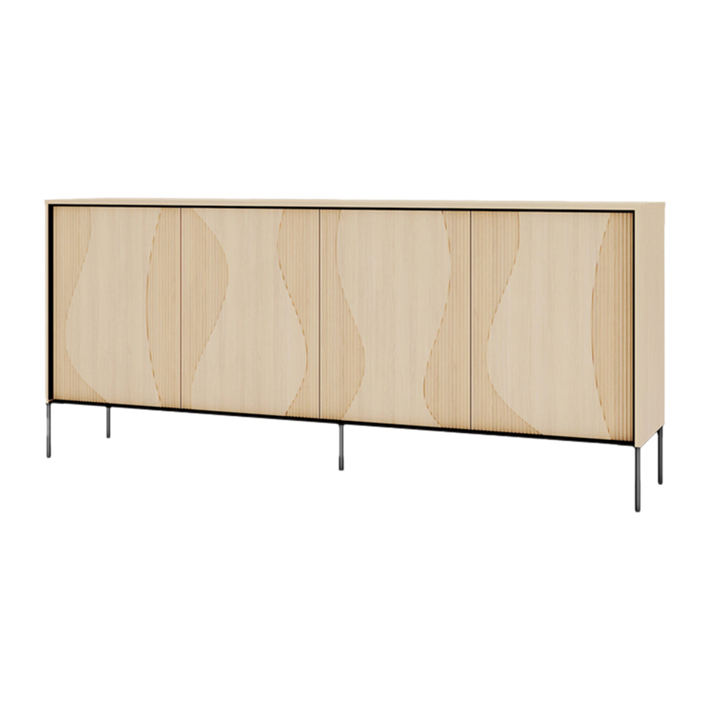Blokker Weya Dressoir 4-deurs - Vicenza Bleached Eiken / Zwart