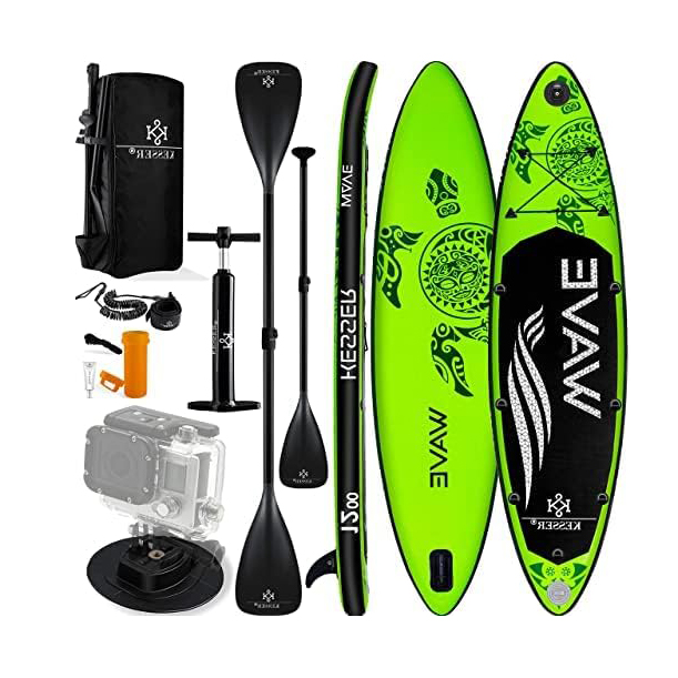WAYFAIR KESSER Inflatable SUP Board Set, Stand Up Paddle Board, Premium Surfboard, Water Sports, 6 Inch Thick, Complete Accessories, 130 Kg