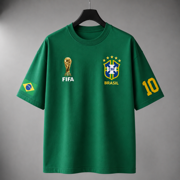 Sporty Football Jersey Number 10 Printed Unisex Oversized T-shirt