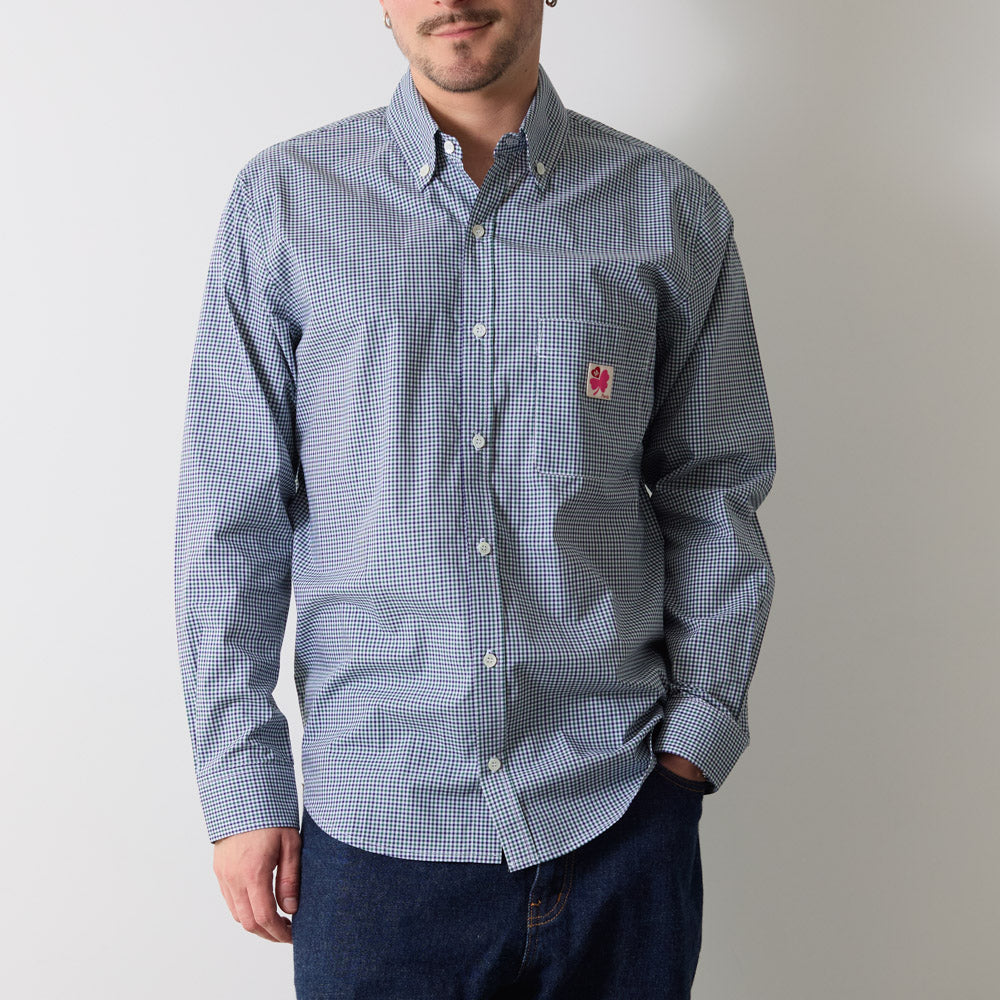 Merci - Chemise Sacha - Carreaux Vert & Bleu