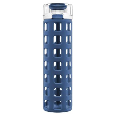 Ello Syndicate BPA-Free Glass Water Bottle with Flip Lid, Bold Blue, 20 oz.