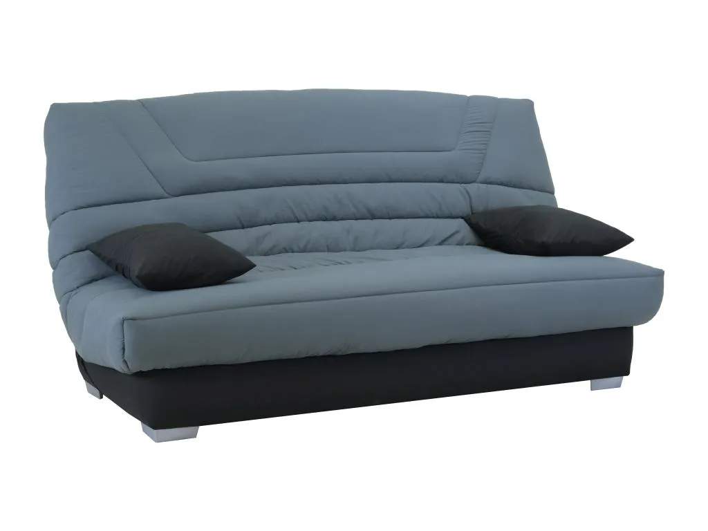 Sofá cama clic-Micasacool de microfibra Micasacool con colchón Micasacool - Gris y negro