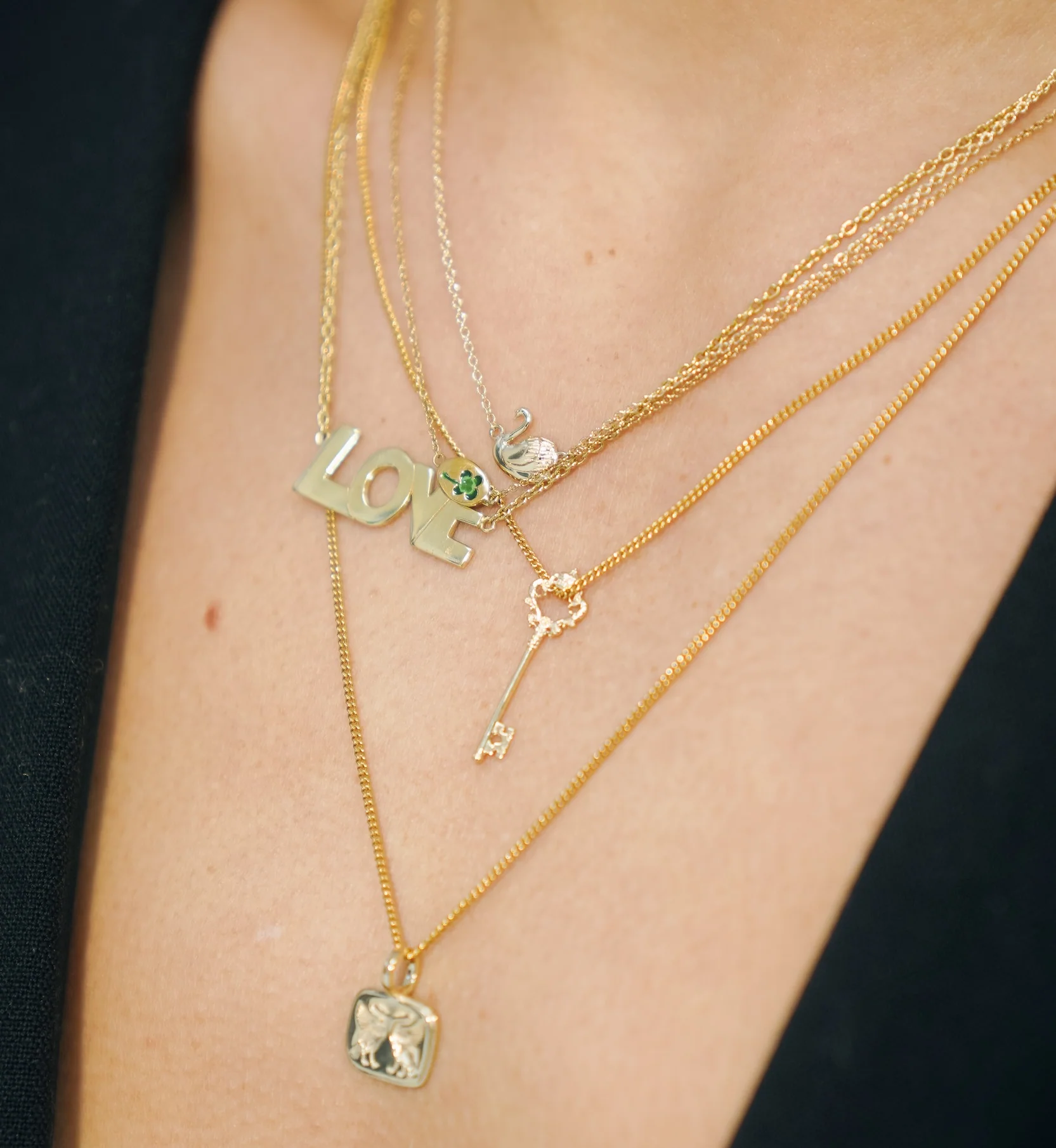 Lucky Clover Necklace 14K