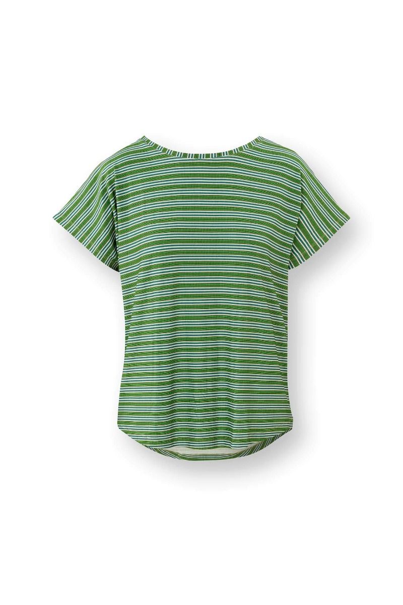 Tatum Short Sleeve Top Kente Stripe Green