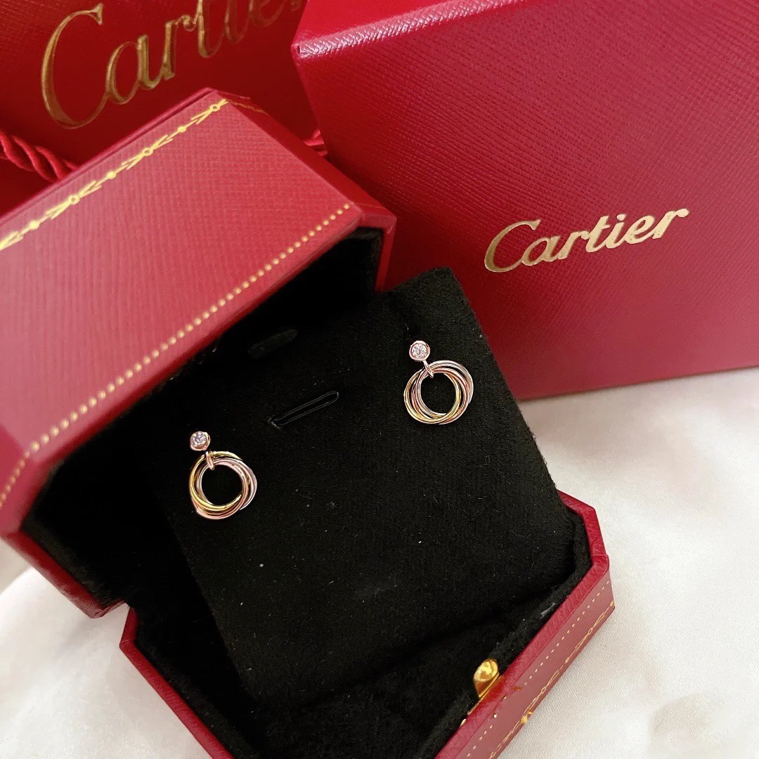 Cartier Trinity Earrings, Brilliant-cut Diamonds - Original Replica Club