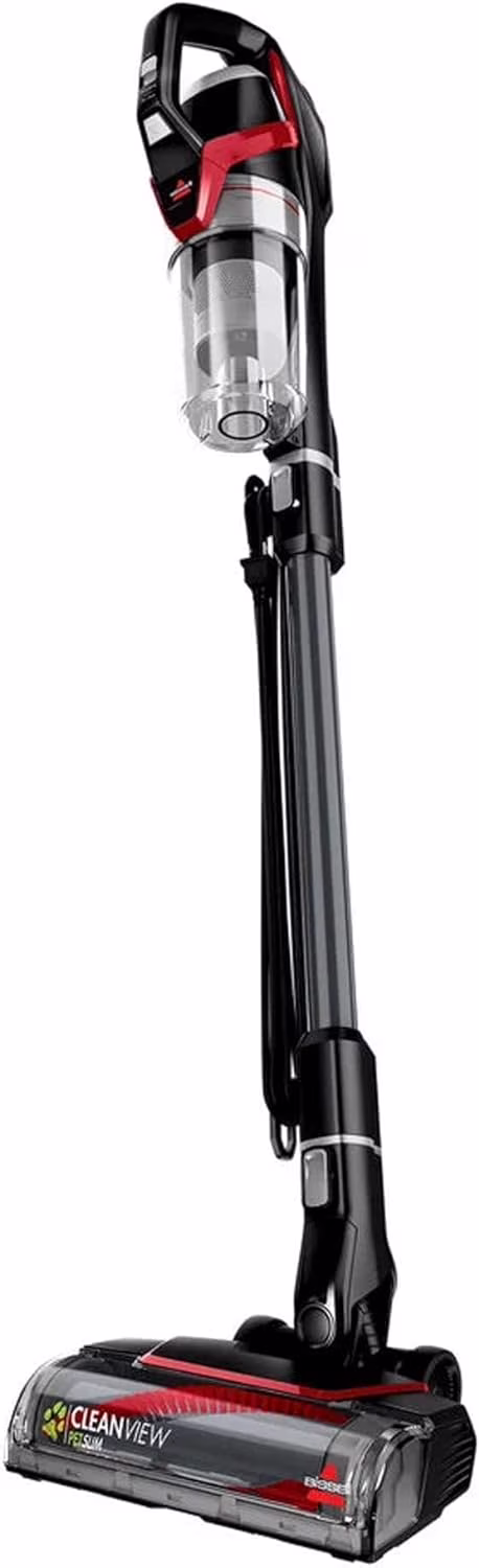 BISSELL Pet Hair Eraser Slim Corded Stick Vacuum, Carpet, Area Rugs, Hard Floor, Upholstery, Lightweight, Swivel Steering, Tangle-Free Brish Roll, 3875, Black