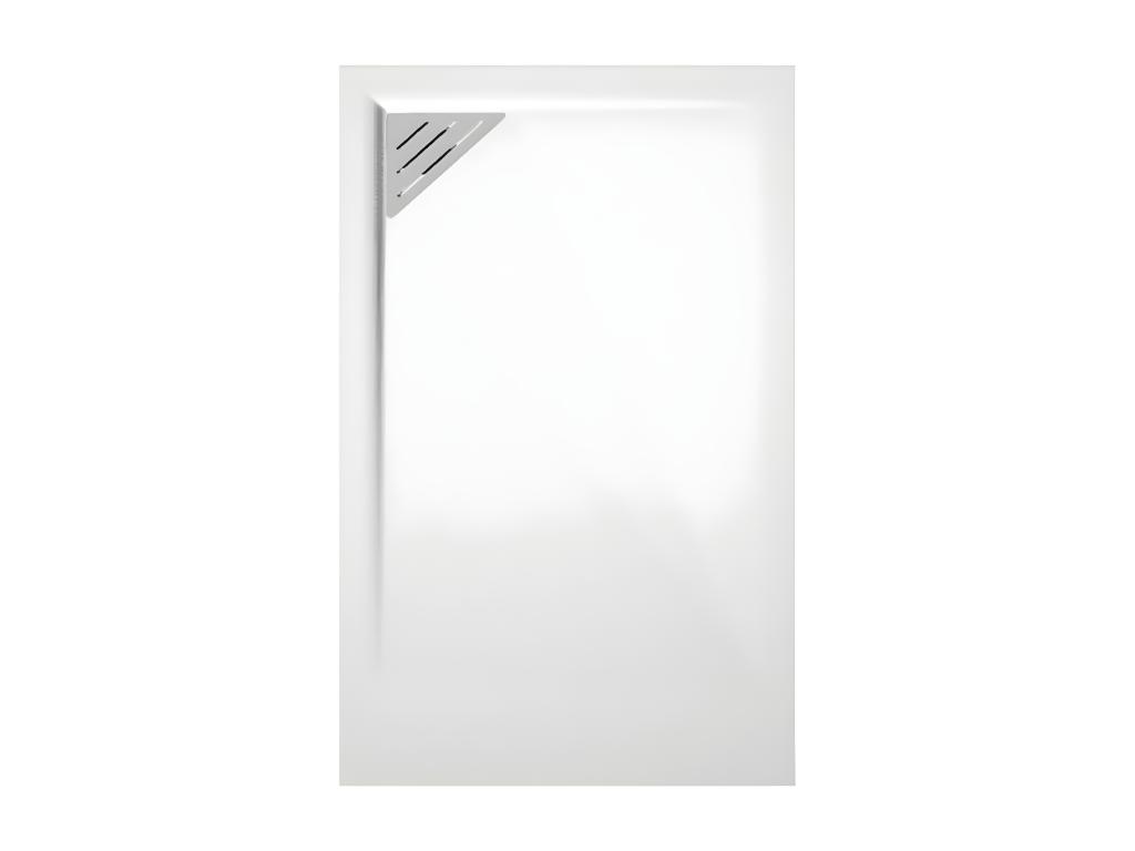 Plato de ducha resina TRINITY BLANCO 80x130 cm Rejilla Izquierda