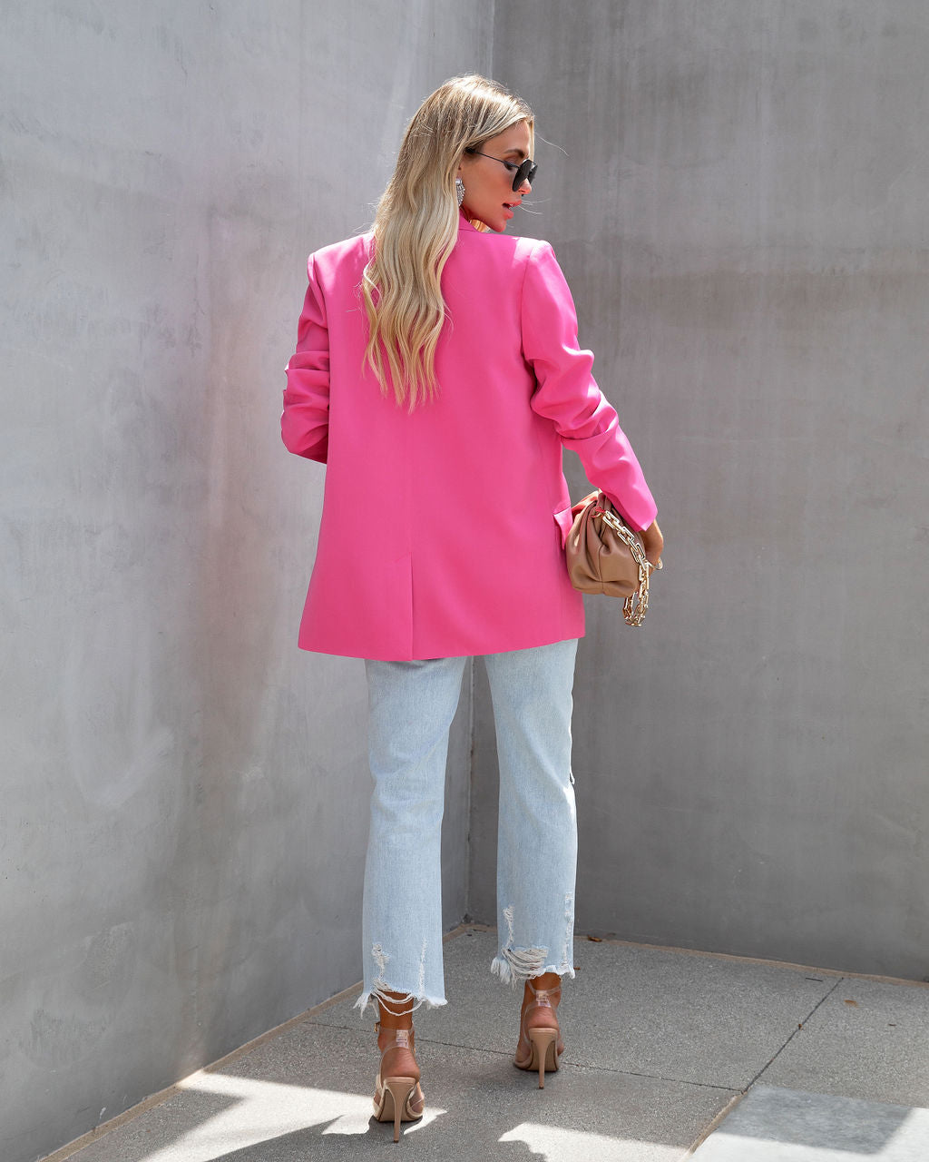 Whinn Pocketed Blazer - Pink - FINAL SALE - Se7enfashion