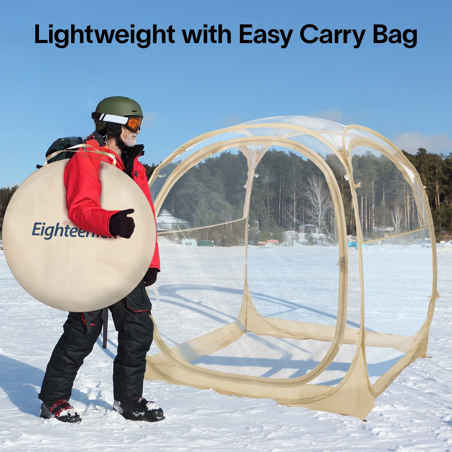 EighteenTek Four-Person Weatherproof Pop-Up Sports Pod Tent Shelter - Image 6