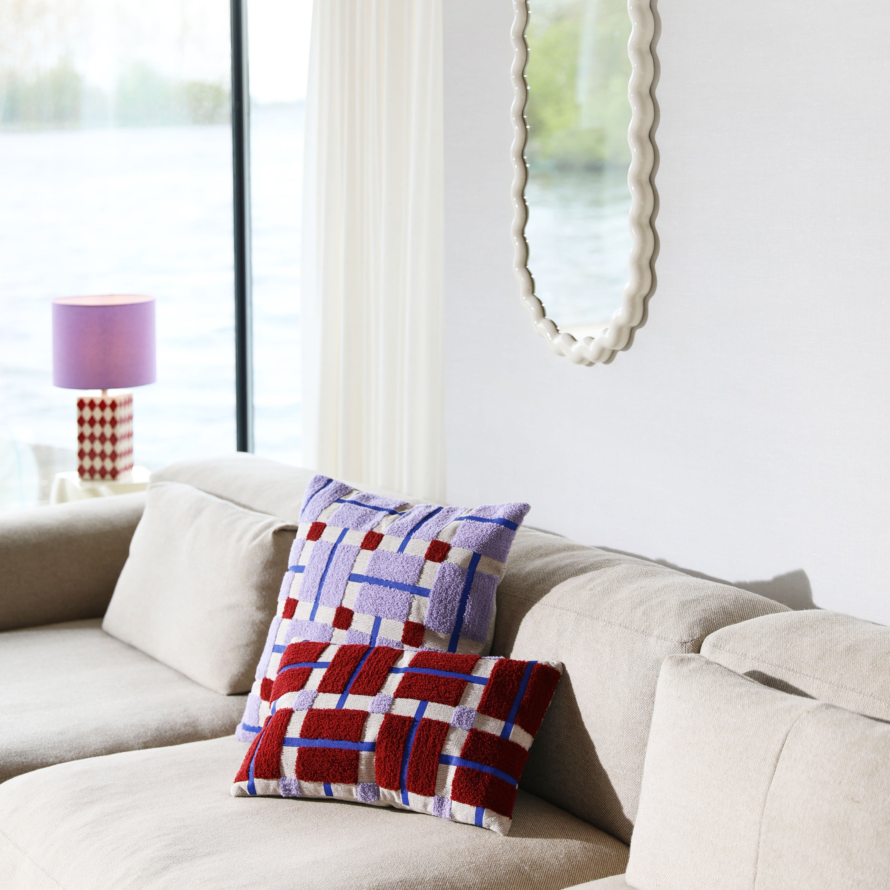 &klevering Plano Sierkussen 50 x 50 cm - Paars