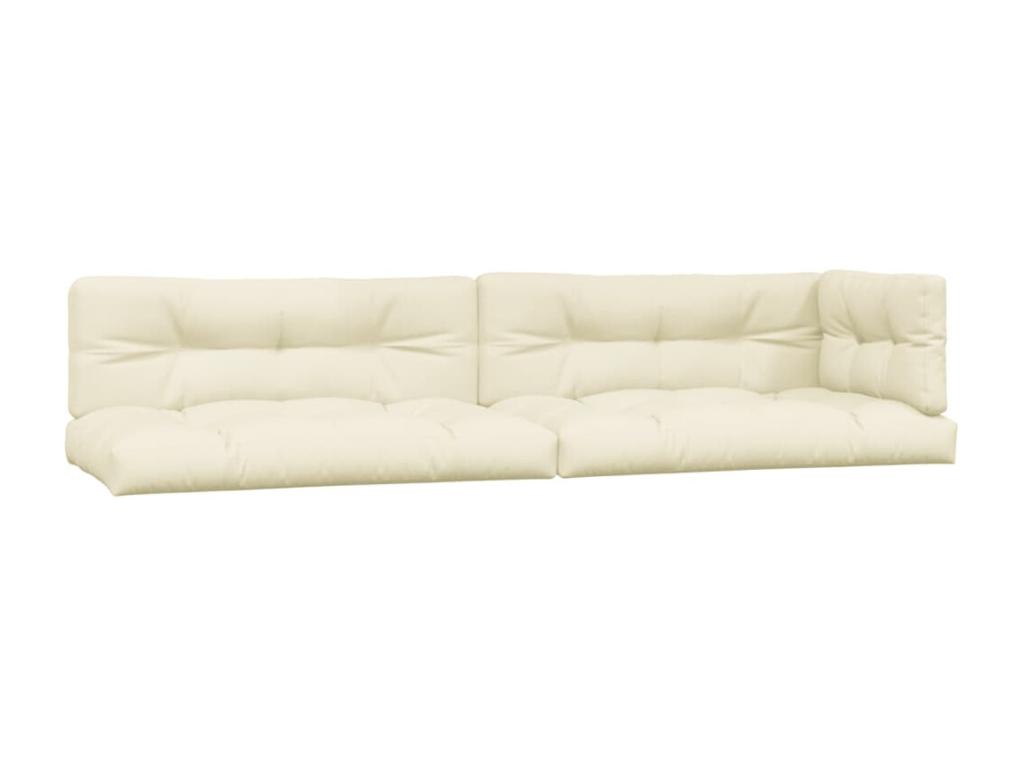 Cojines de palet 5 piezas tela beige