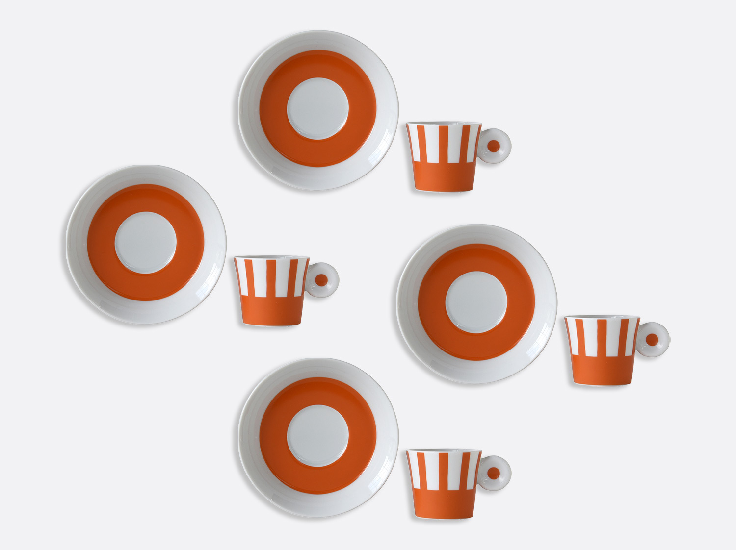 Coffret de tasses et soucoupes expresso Prana orange 4 cl