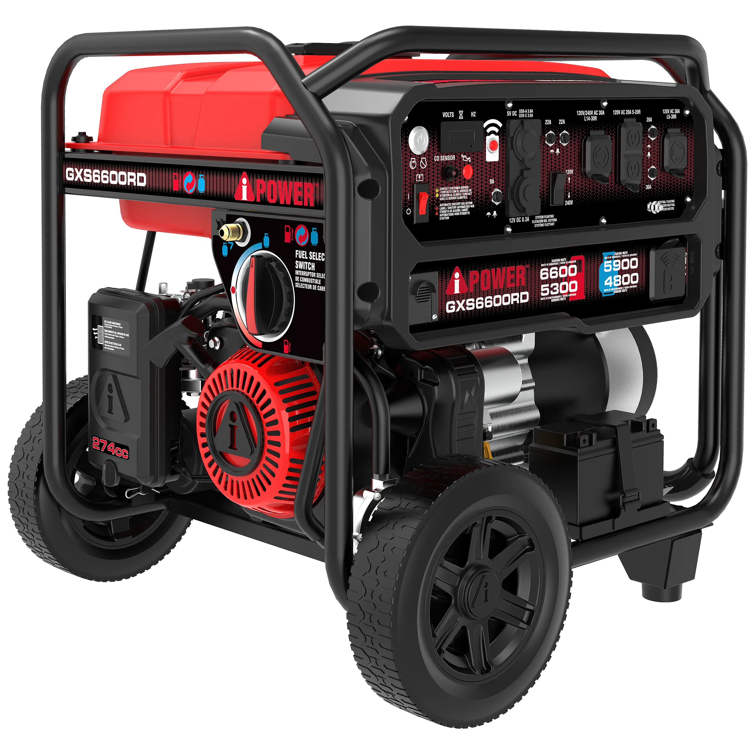 GXS6600RD Remote Dual Fuel Portable Generator