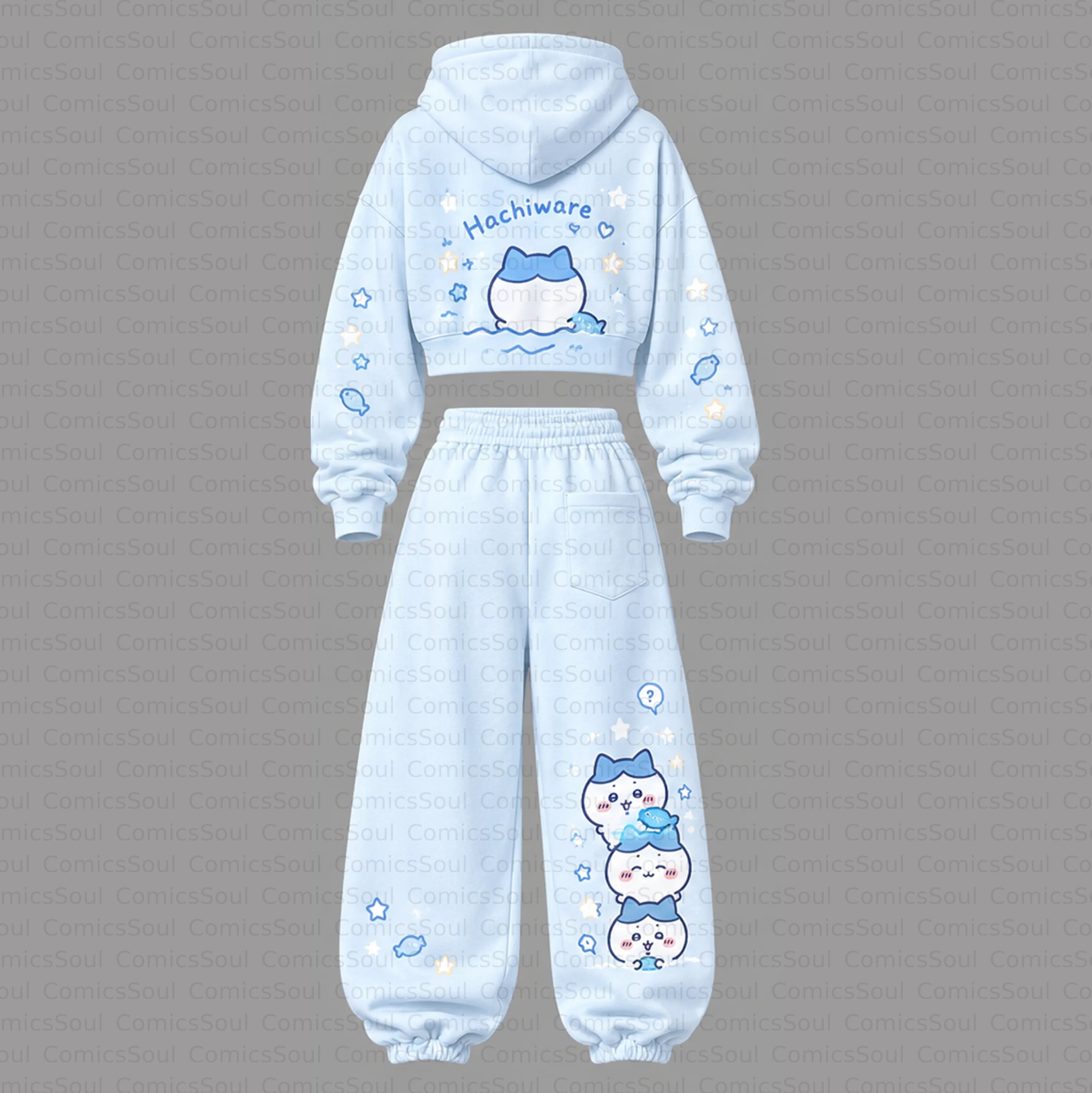 CHIIKAWA Cropped Long Sleeve Hoodie & High Waist Jogger Pants Two Piece TeeThreads Sustain the Scene with Custom Apparel