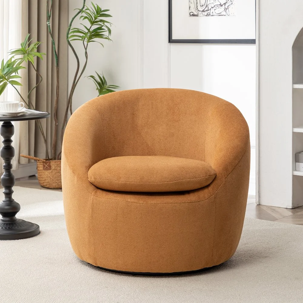 Roundhill Furniture Winnie Modern Barrel Chair, 360- Swivel - Image 53