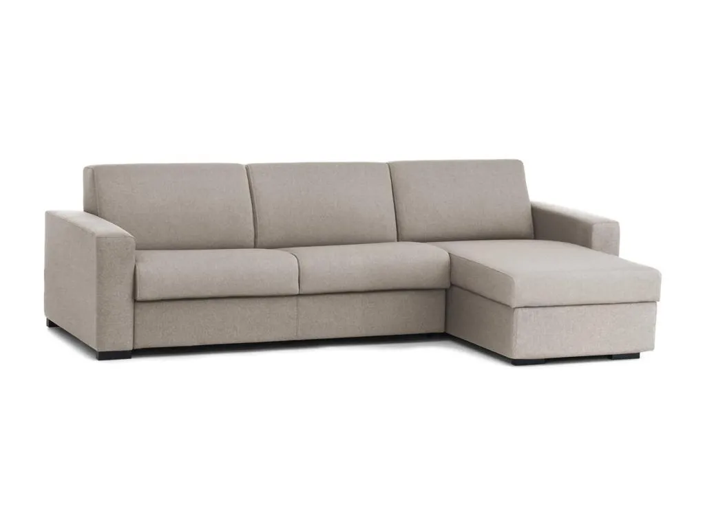 Sofá fijo Francomuebleses Sofá rinconero Made in Italy Sofá de salón con península reversible de tejido acolchado con reposabrazos estándar