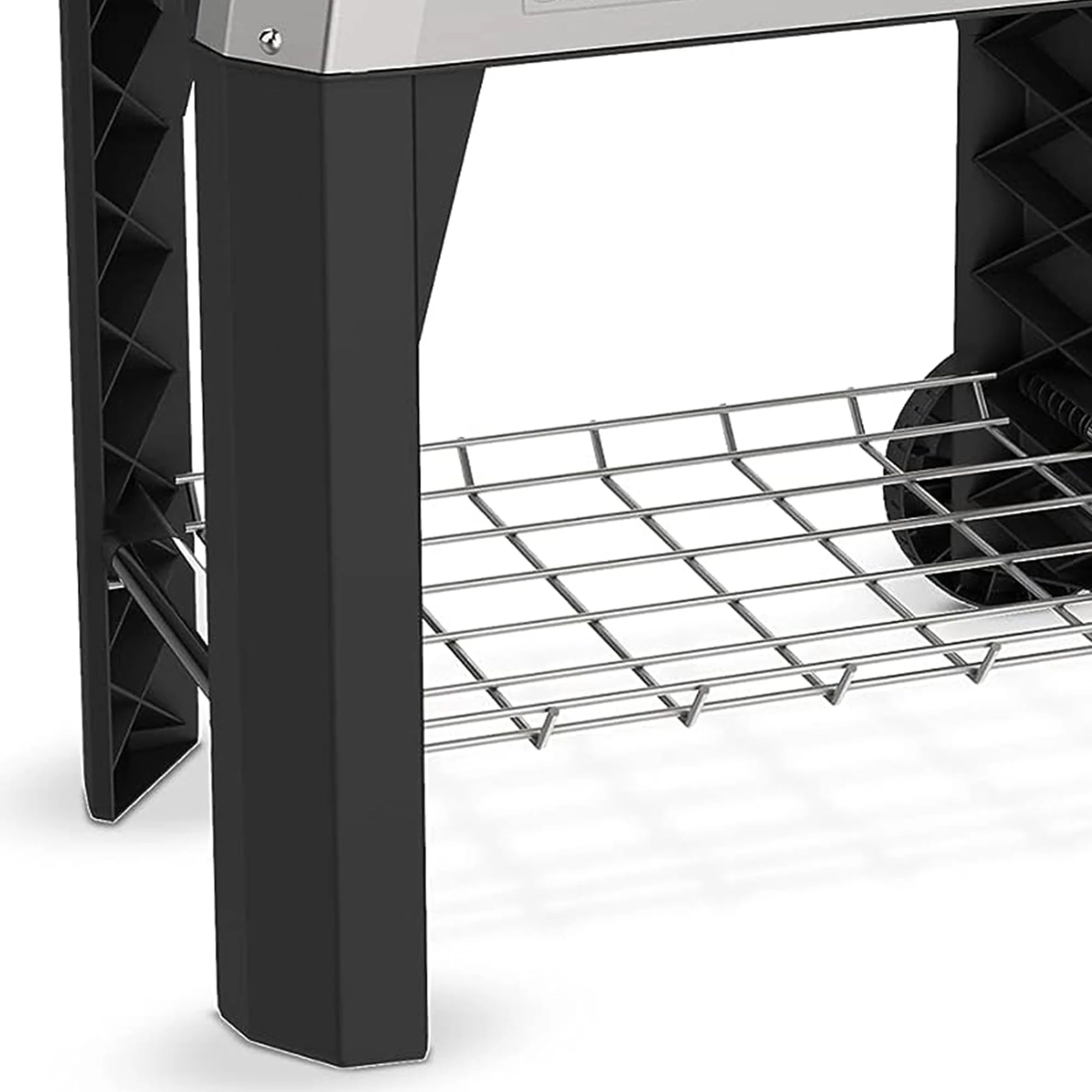 Weber Pulse 200 Electric Grill Rolling Cart with Foldable Side Table, Black - Image 4