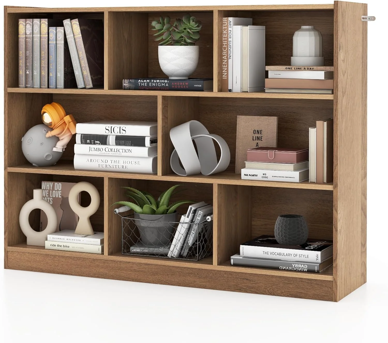LOKO 3-Tier Open Shelf Bookcase, Floor Standing Wood Bookshelf for Bedroom, Living Room, Kids Room, 8 Cube Bookcase, 48 x 12.5 x 36.5 (Burlywood) - Image 11