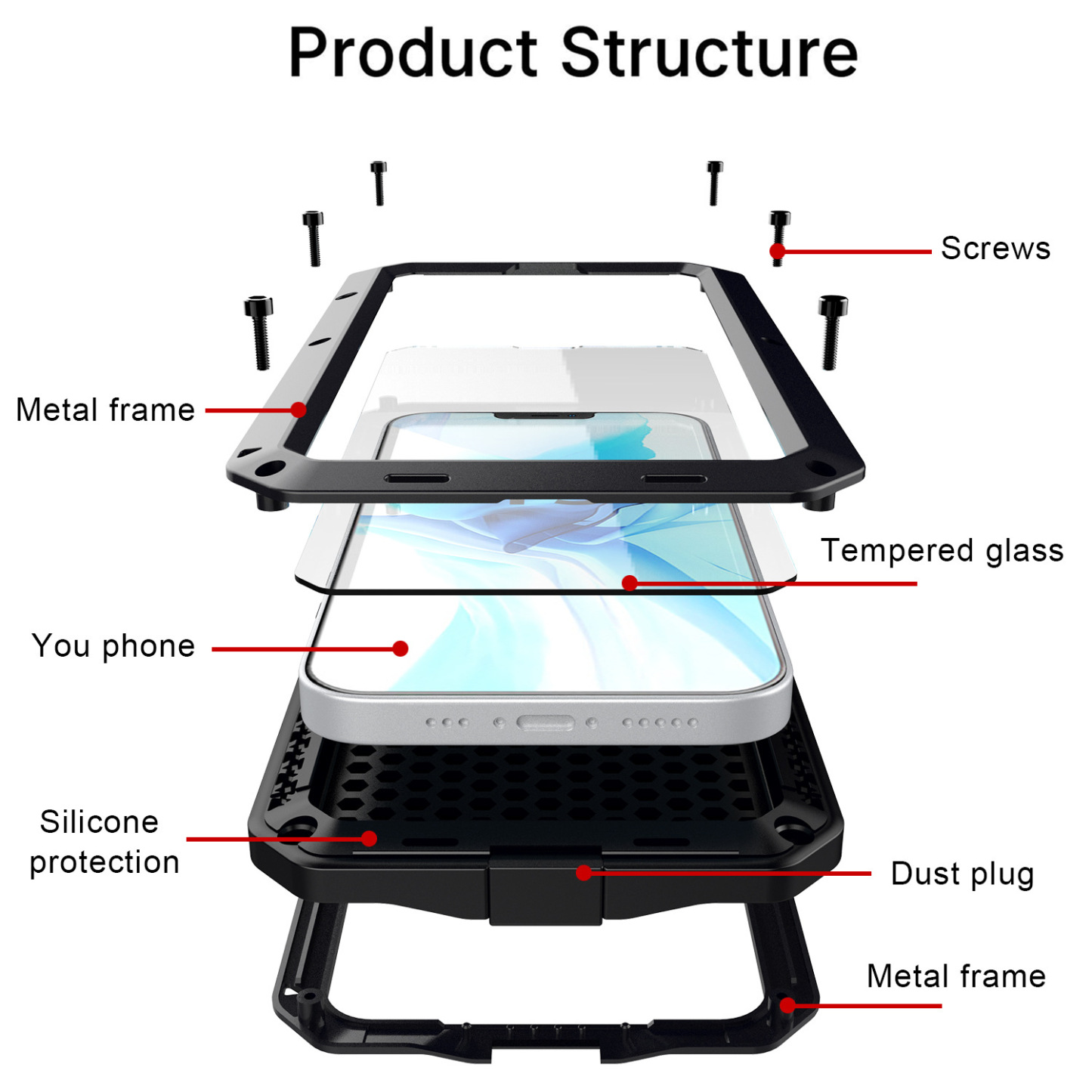 🔒 Heavy-Duty Metal Protective Case for iPhone 17 Pro / 16
