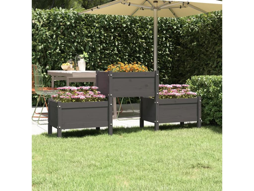 Decoratodo  madera de pino maciza gris 178,5x44x75 cm