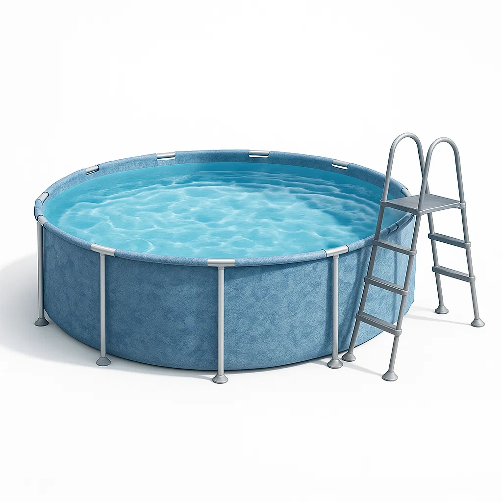 Piscina tubular redonda 298x96 cm color azul con filtro y escalera BfQxAHP241gG