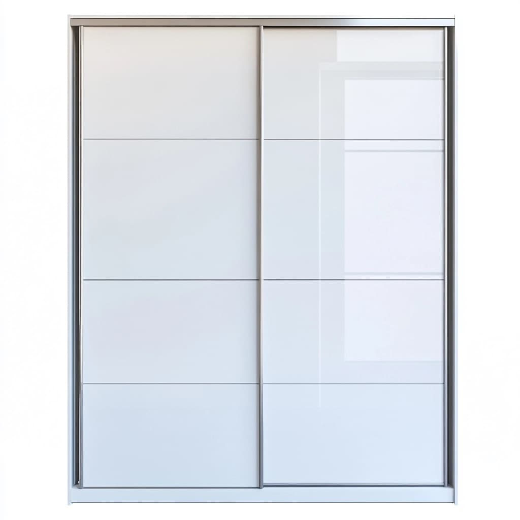 Armario de dormitorio con puertas correderas blanco moderno de madera con gran capacidad 200x200x60 cm