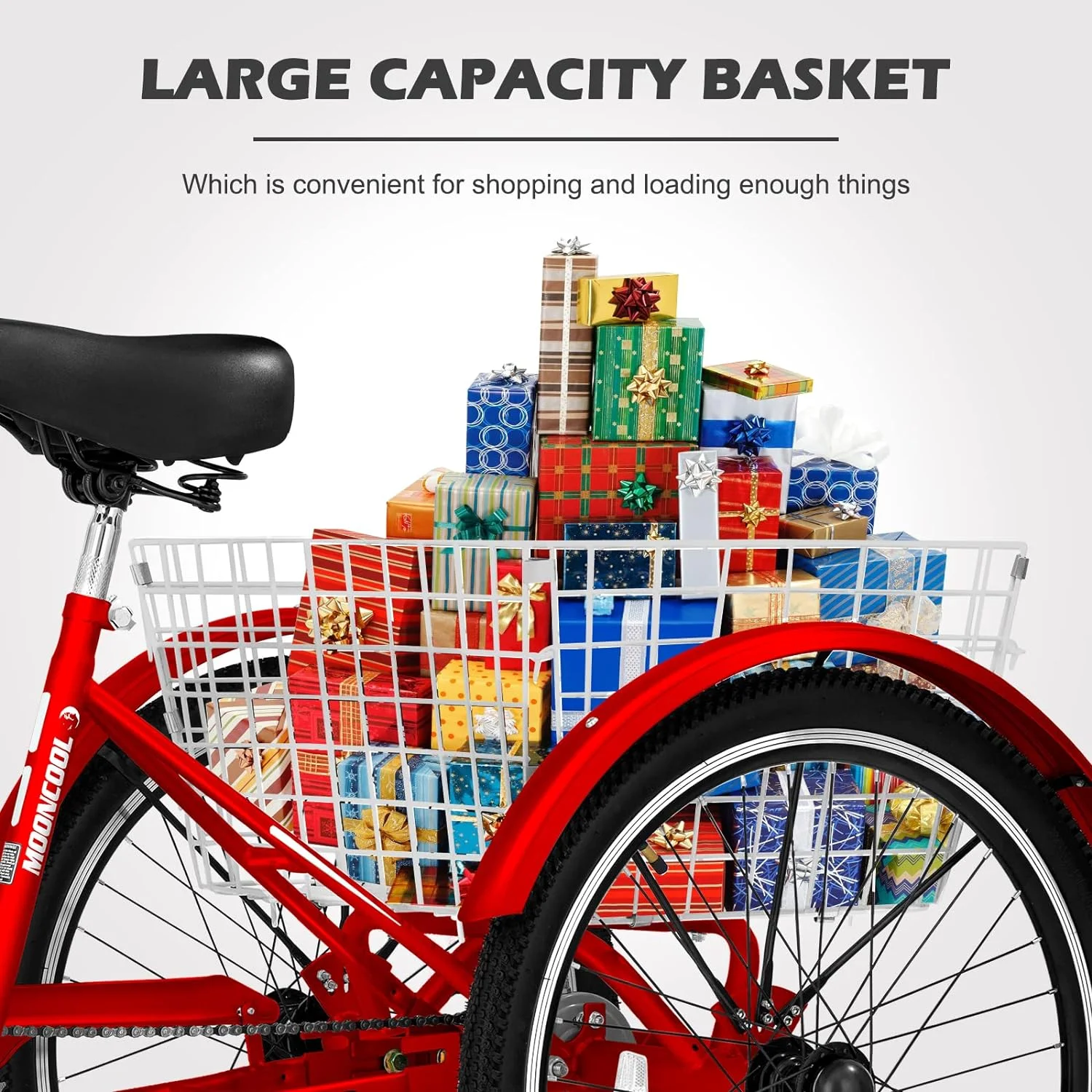 FICISOG 7 Speed Adult Tricycle for Women, 20/24/26 Inch Adult Trike with Basket, 3 Wheel Bikes for Adults Seniors, Cruise Trike for Shopping Picnic - Image 41