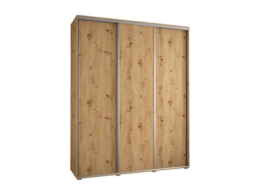 ARMARIO DAVOS 1 DE PUERTAS CORREDERAS 235,2/200/45 3 puertas (Artisan/Artisan/Plata)
