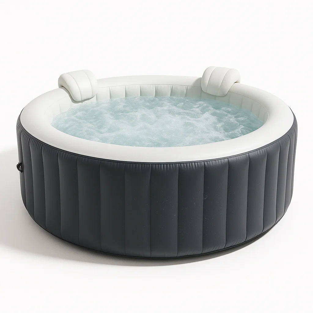 Spas hinchables 196x66 cm, 2 plazas, redondo, color gris/blanco UXqDcvE303dO