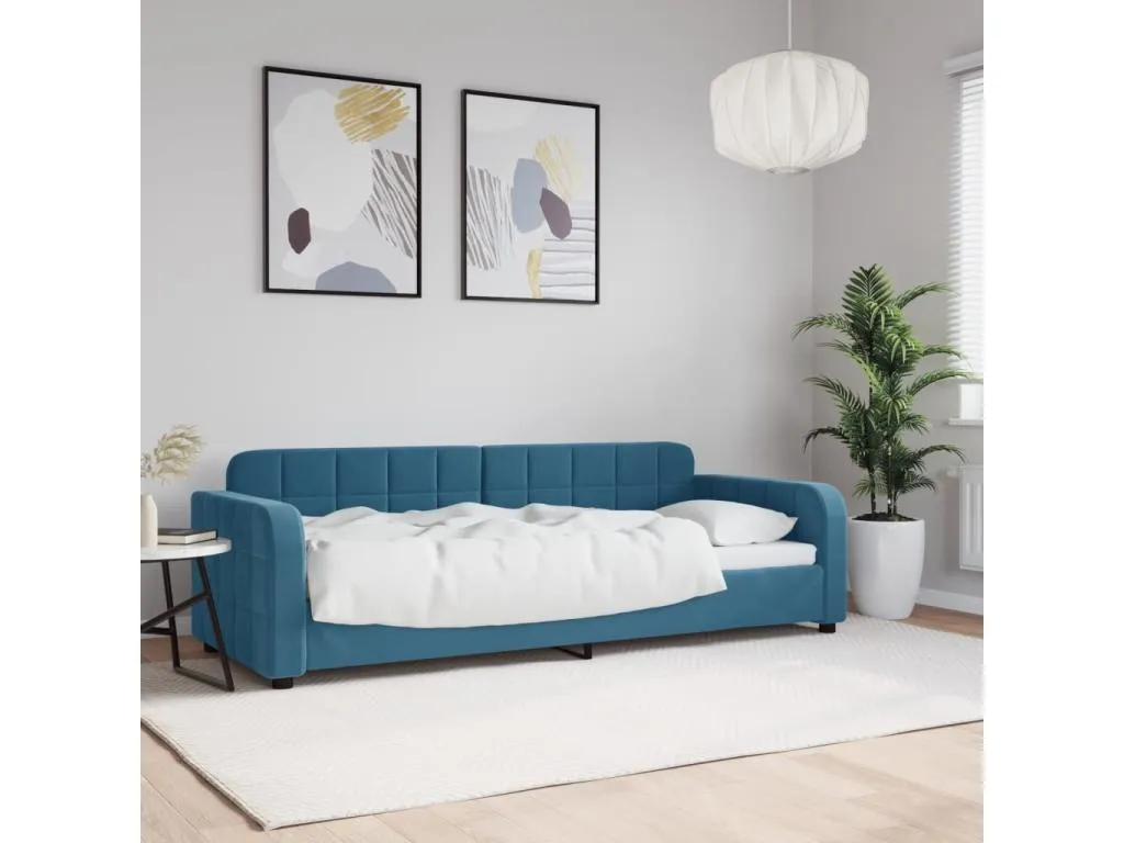 Sofá cama terciopelo azul 80x200 cm 34912kozz