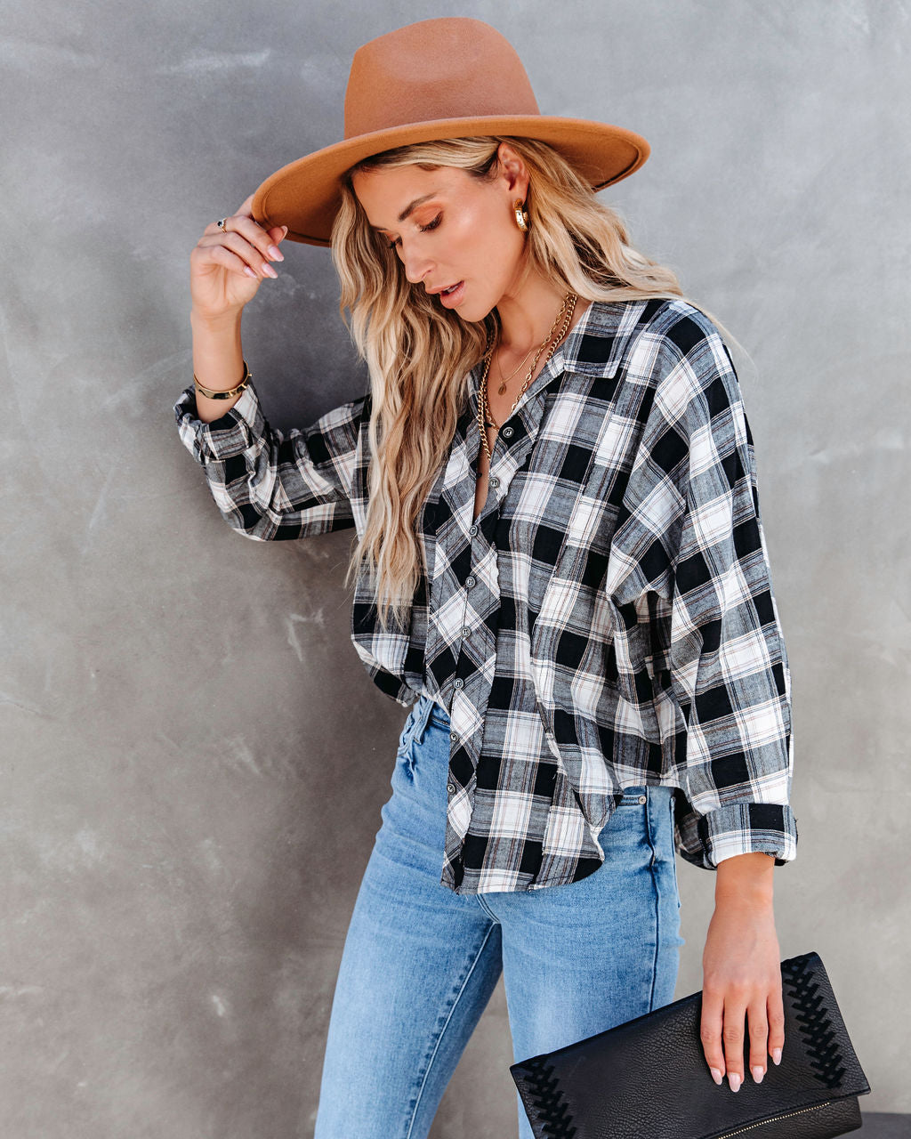 Archer Plaid Cotton Button Down Top - SALE - Se7enfashion