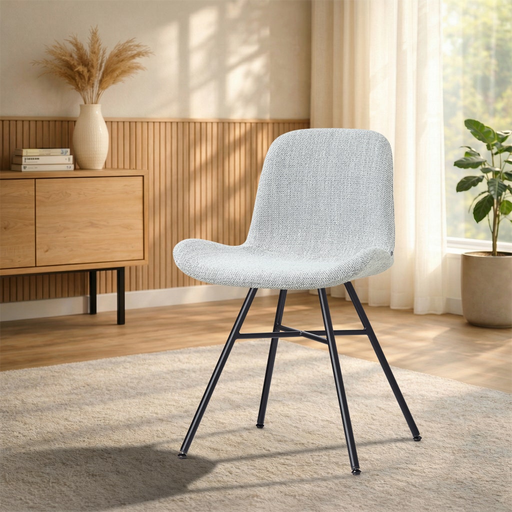 Nolon Noa-Fé Eetkamerstoel Grijs Melange - Zwart Onderstel