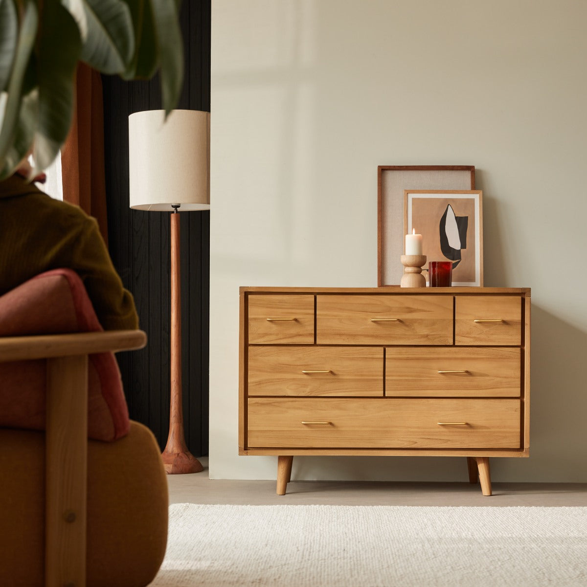 Tikamoon - Kort - Massief teakhouten ladekast