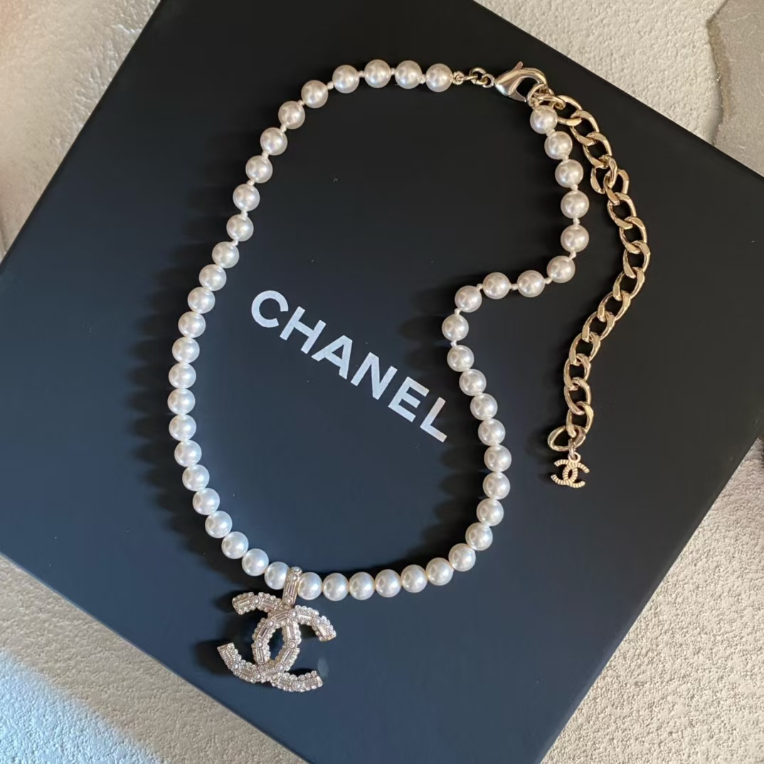 Chanel Big Double C Pendant Pearl Necklace - Original Replica Club