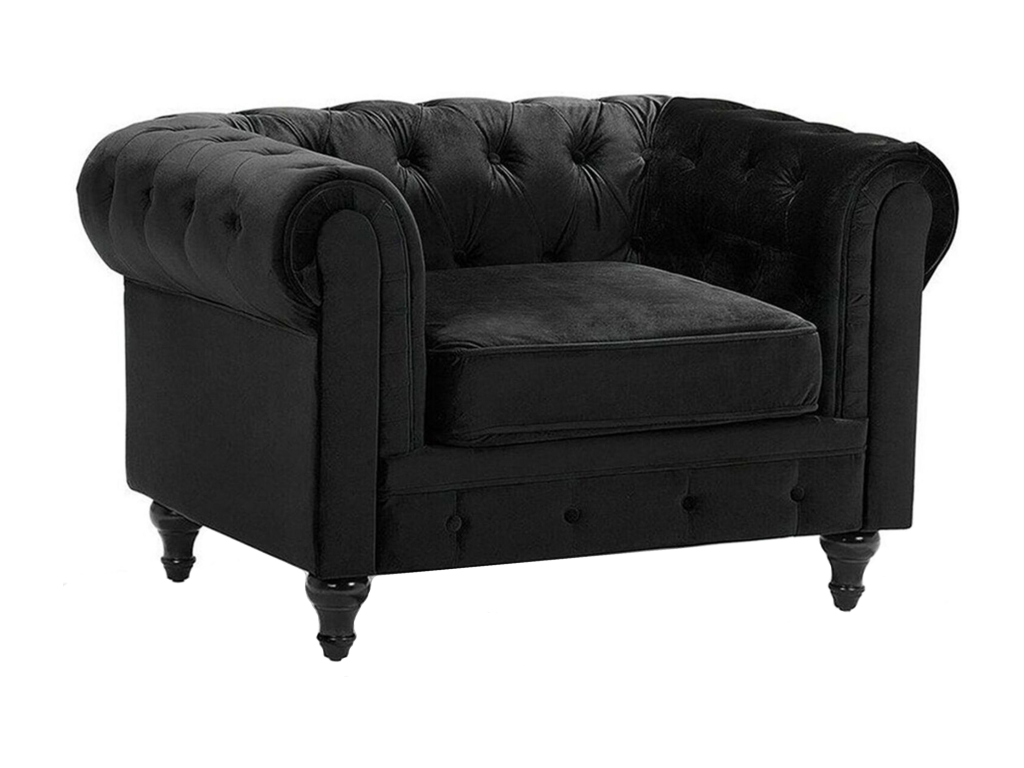 Sillón CHESTERFIELD Terciopelo Negro