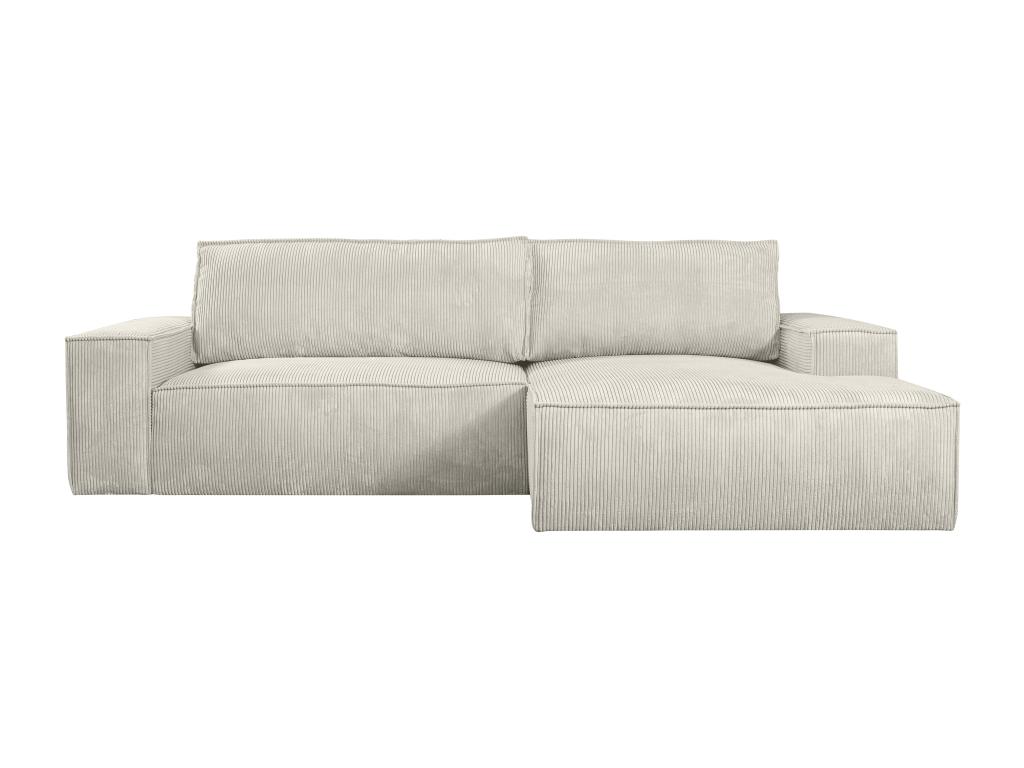 Sofá cama rinconera (ángulo derecho) de pana beige
