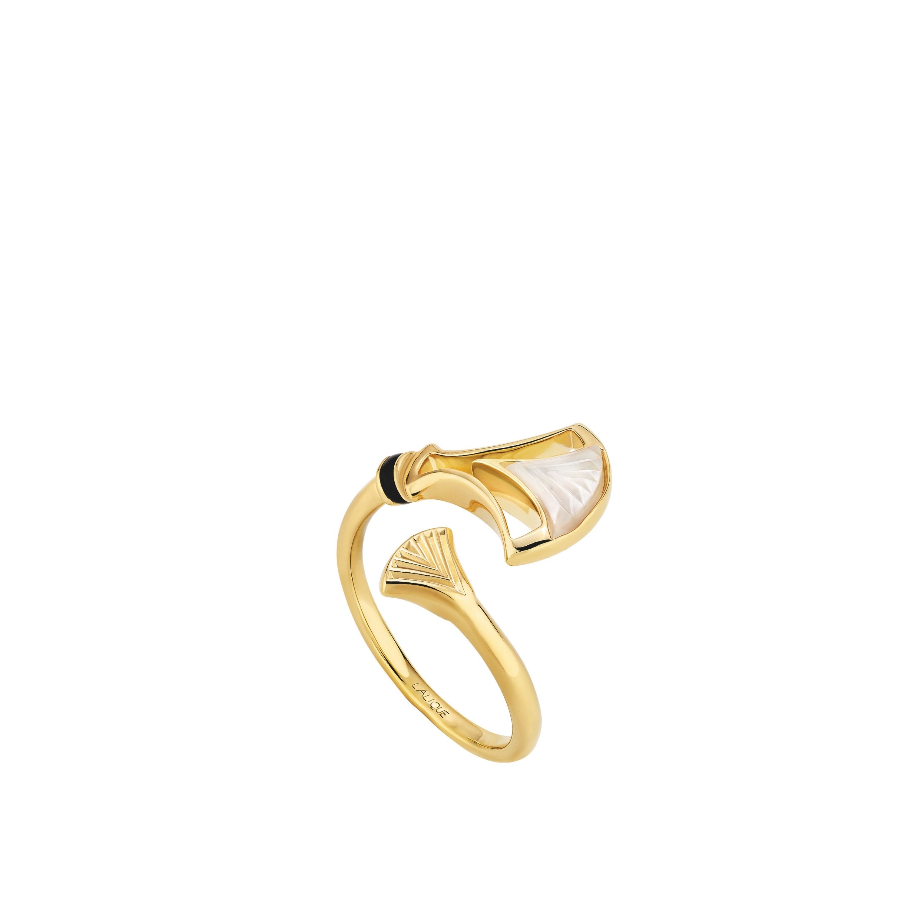 BAGUE LARCADE - CRISTAL INCOLORE, PLAQUÉ OR JAUNE 18 CARATS