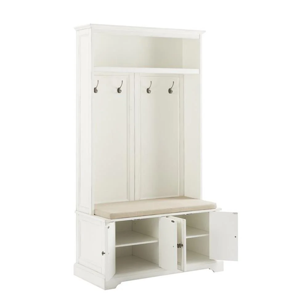 Bowery Hill Traditional Wood Hall Tree in Seafoam Blue/Oatmeal - Image 18