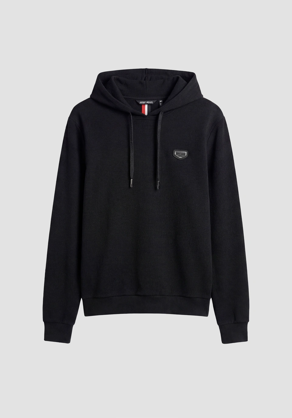 Antony Morato RELAXED-FIT DOBBY HOODIE IN COTTON BLEND WITH EMBROIDERED LOGO