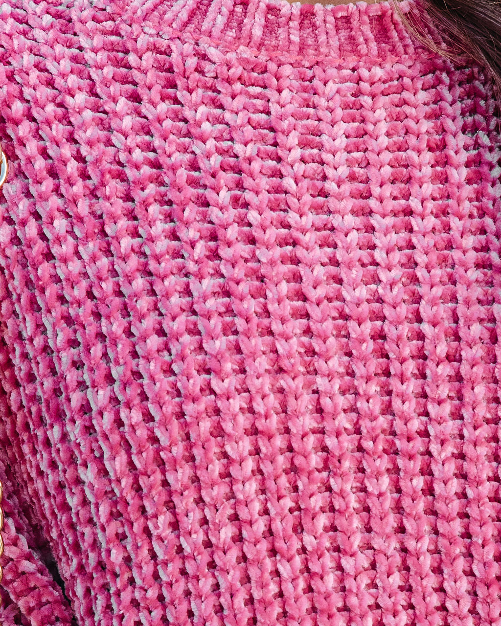 Waves Of Desire Chenille Sweater - Raspberry - Se7enfashion